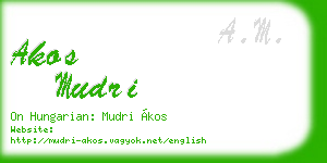 akos mudri business card
